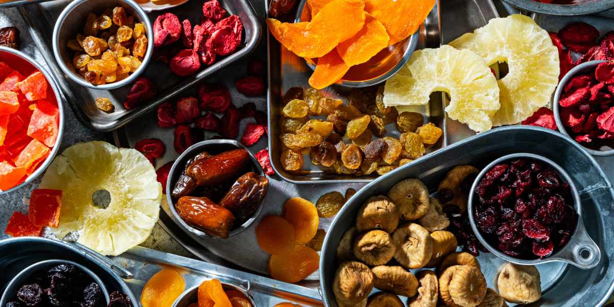 different dried fruits